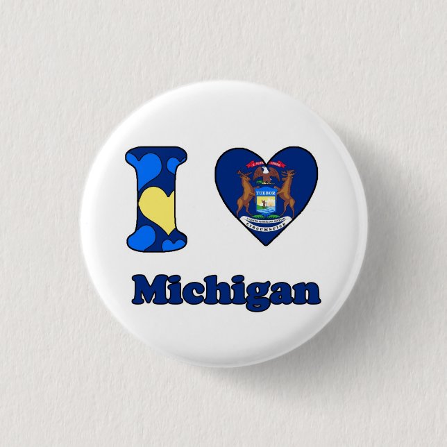 I love Michigan 1 Inch Round Button (Front)