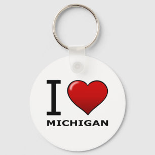I LOVE MICHIGAN KEYCHAIN