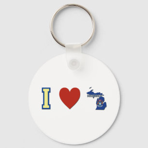 I Love Michigan Keychain