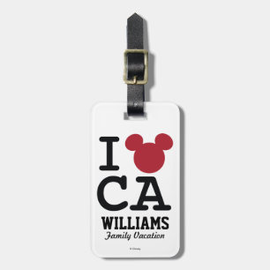 I Love Mickey California Family Vacation Luggage Tag