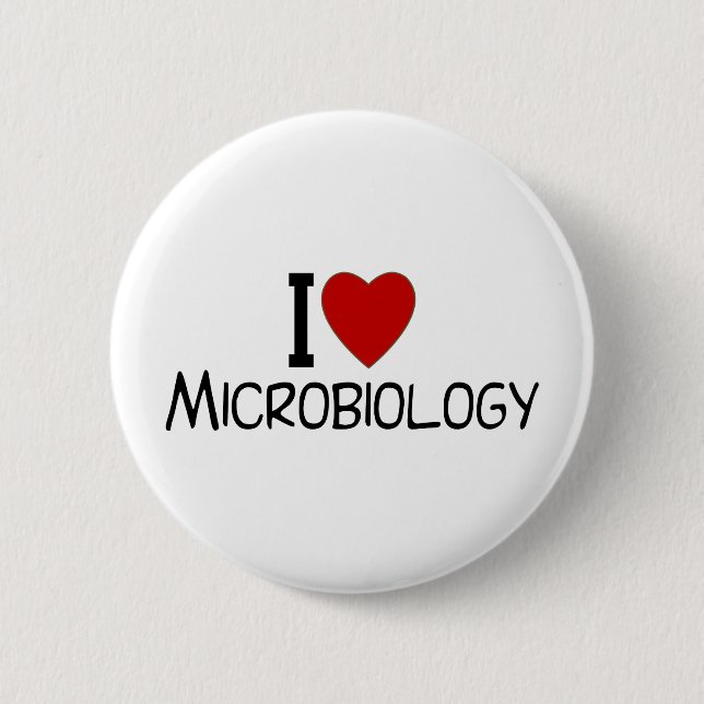 I Love Microbiology 2 Inch Round Button (Front)