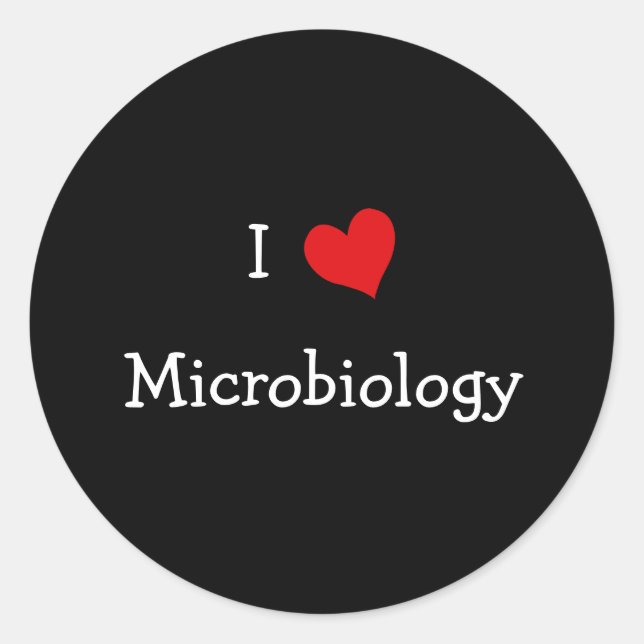 I Love Microbiology Classic Round Sticker (Front)