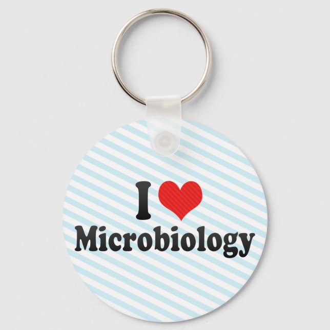 I Love Microbiology Keychain (Front)