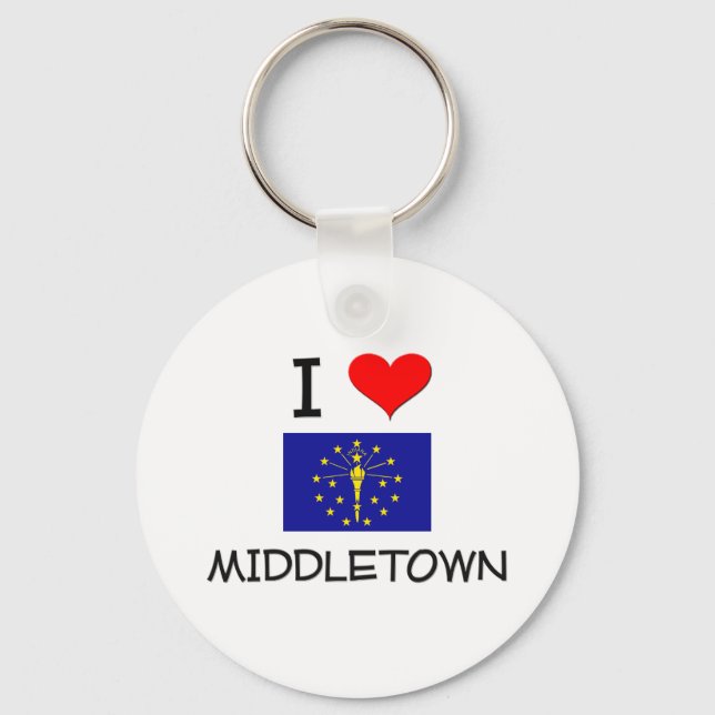 I Love MIDDLETOWN Indiana Keychain (Front)