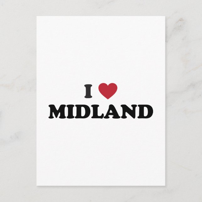 I Love Midland Texas Postcard (Front)