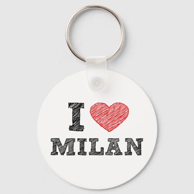 I Love Milan Keychain (Front)