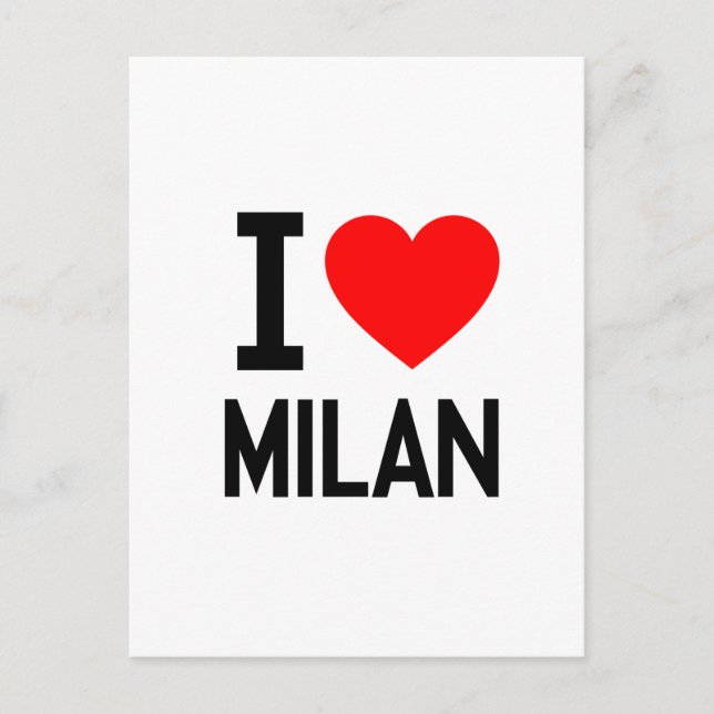 I Love Milan Postcard (Front)