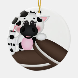 I Love Milk Cow Ceramic Ornament