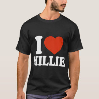I Love Millie I Heart Millie Red Heart Valentine T-Shirt
