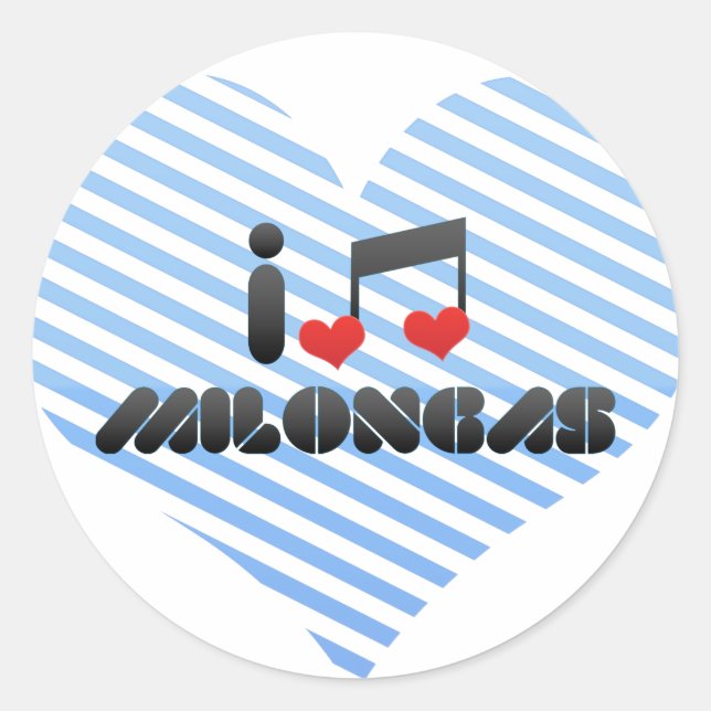 I Love Milongas Classic Round Sticker (Front)