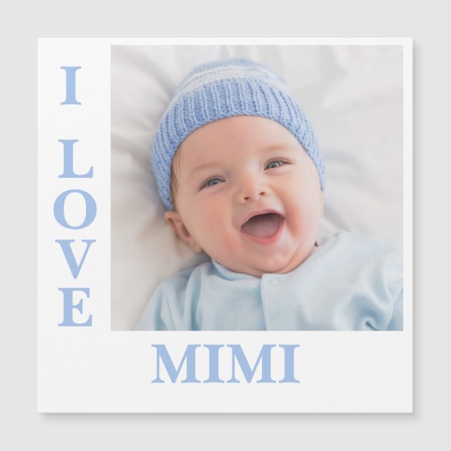 I Love Mimi Typographie Photo Carte magnétique (Devant)