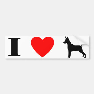 I Love Min Pins Bumper Sticker