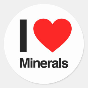 i love minerals classic round sticker