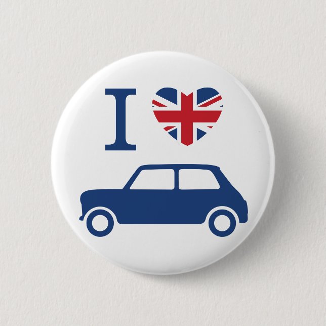 I love Mini Coopers - Blue  2 Inch Round Button (Front)