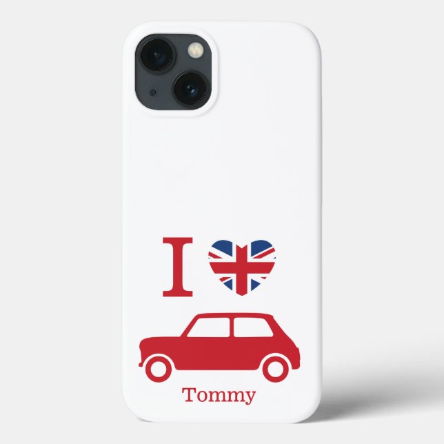 I love Mini Coopers - Blue - Personalized Case-Mat Case-Mate iPhone Case (Back)