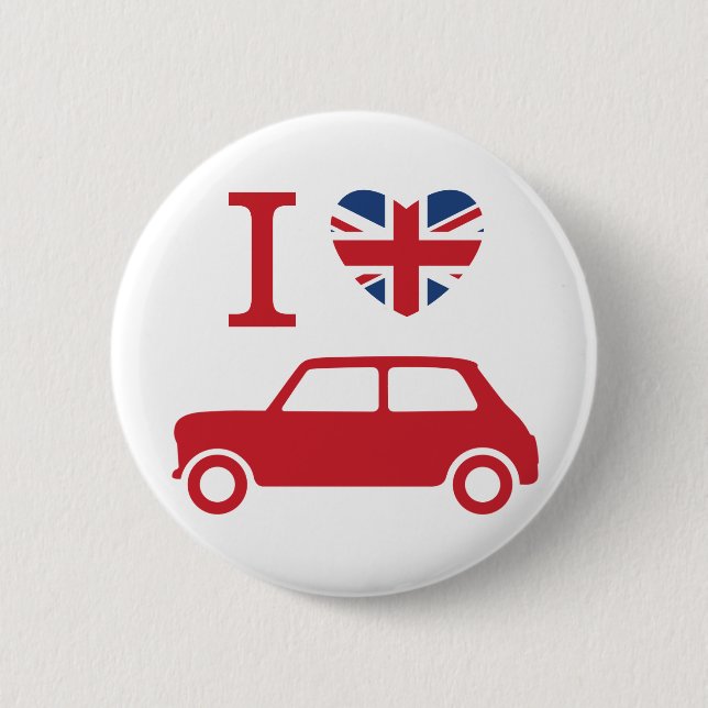 I love Mini Coopers - Red 2 Inch Round Button (Front)