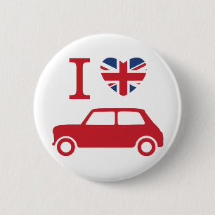 I love Mini Coopers - Red 2 Inch Round Button