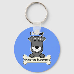 I Love Miniature Schnauzers Keychain