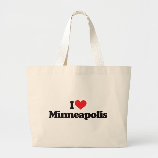 I Love Minneapolis Large Tote Bag (Front)