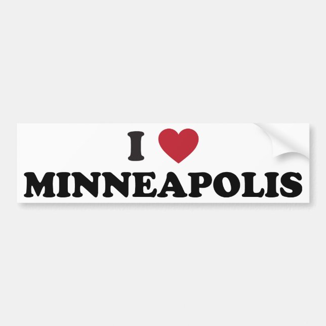 I Love Minneapolis Minnesota Bumper Sticker (Front)