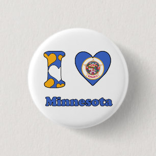 I love Minnesota 1 Inch Round Button