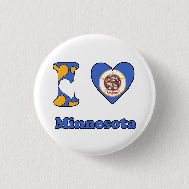 I love Minnesota 1 Inch Round Button (Front)