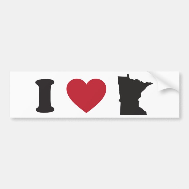 I Love Minnesota Bumper Sticker (Front)