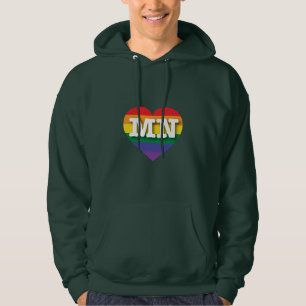 I Love Minnesota Rainbow Heart Hoodie