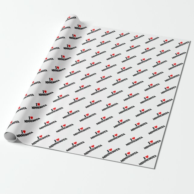 I LOVE MINNESOTA WRAPPING PAPER (Unrolled)