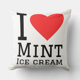 I love mint ice cream throw pillow