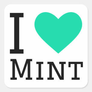 I love mint square sticker