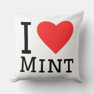 I love mint throw pillow