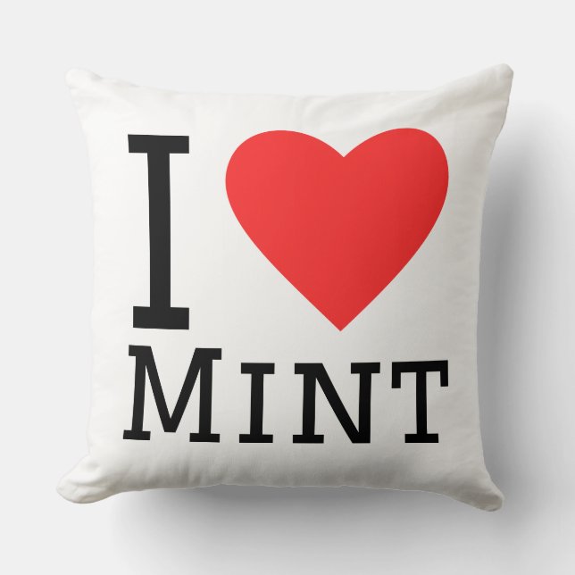 I love mint throw pillow (Front)