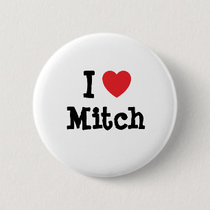 I love Mitch heart custom personalized 2 Inch Round Button