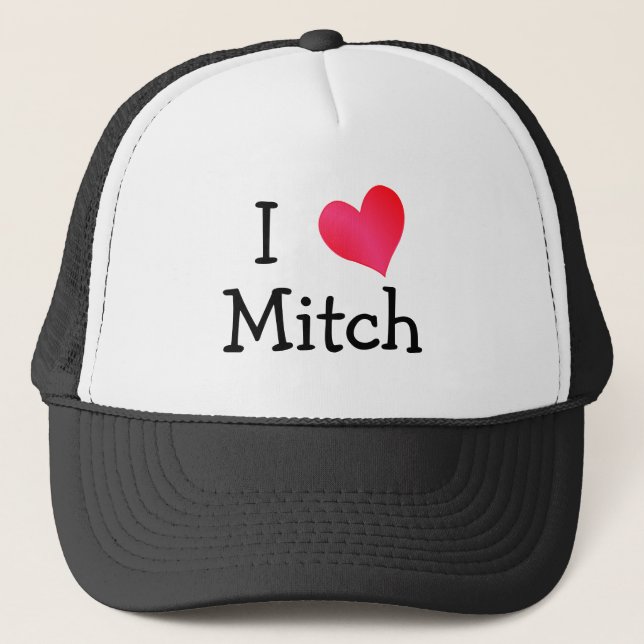 I Love Mitch Trucker Hat (Front)