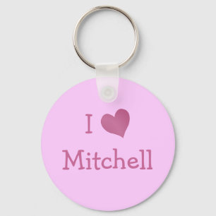 I Love Mitchell Keychain