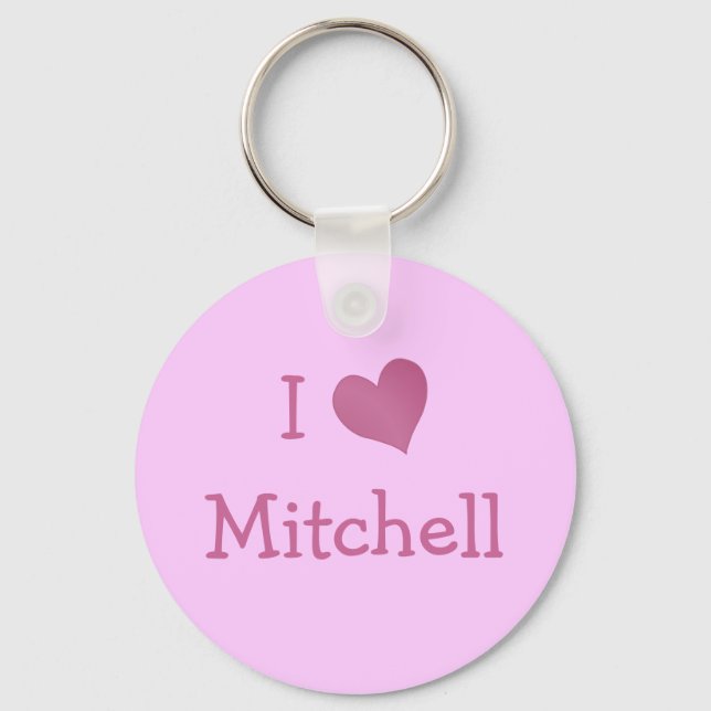 I Love Mitchell Keychain (Front)