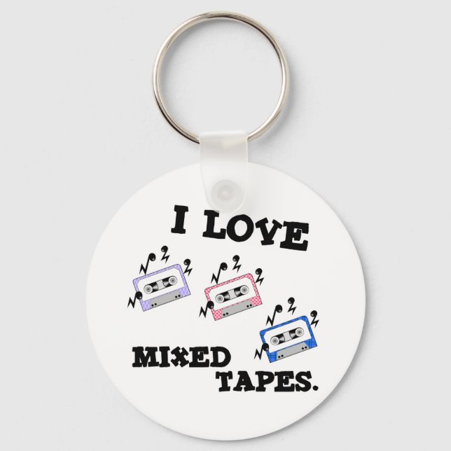 I Love Mixed Tapes Keychain (Front)