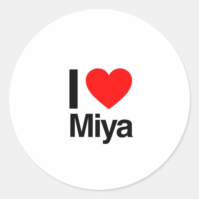 i love miya classic round sticker (Front)