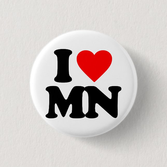 I LOVE MN 1 INCH ROUND BUTTON (Front)