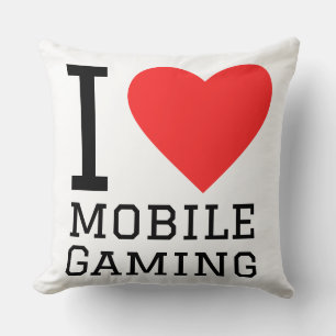 I love mobile gaming throw pillow