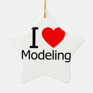 I Love Modeling Ceramic Ornament