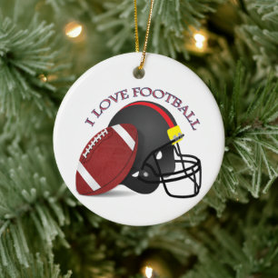 I love modern elegant trendy football ceramic ornament