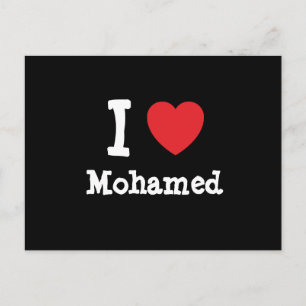 I love Mohamed heart custom personalized Postcard
