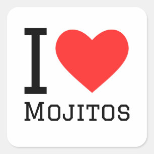I love mojitos square sticker