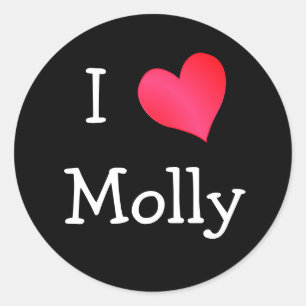 I Love Molly Classic Round Sticker