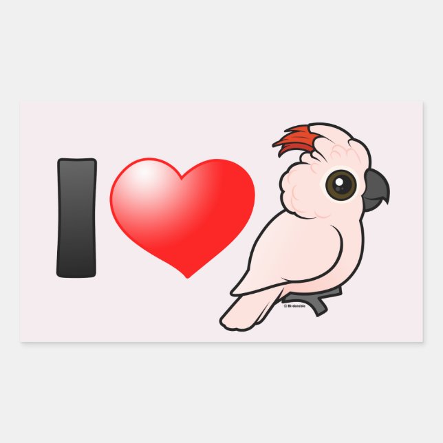 I Love Moluccan Cockatoos Sticker (Front)