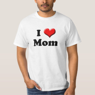 I love Mom, Big Red Heart Momma's Boy T-Shirt