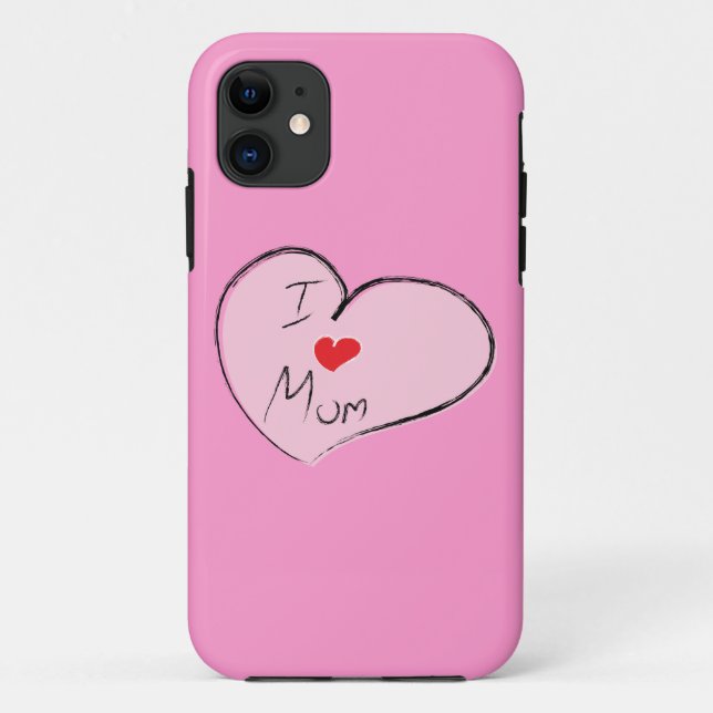 I Love Mom Case-Mate iPhone Case (Back)