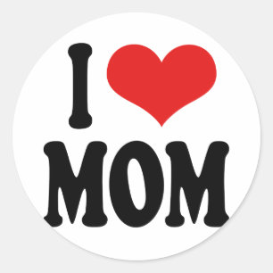 I Love Mom Classic Round Sticker